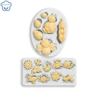 3d bee silicone molds candy chocolate gumpaste mold diy cupcake topper fondant cake decorating tools polymer clay jewelry moulds
