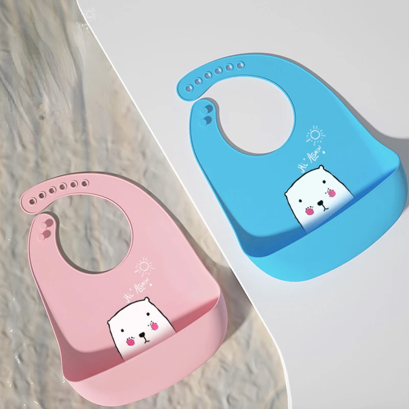 

Silicone Baby Bibs Waterproof Saliva Dripping Banana Bib Newborn Feeding Soft Edible Aprons Adjustable Cartoon Print Burp Cloths