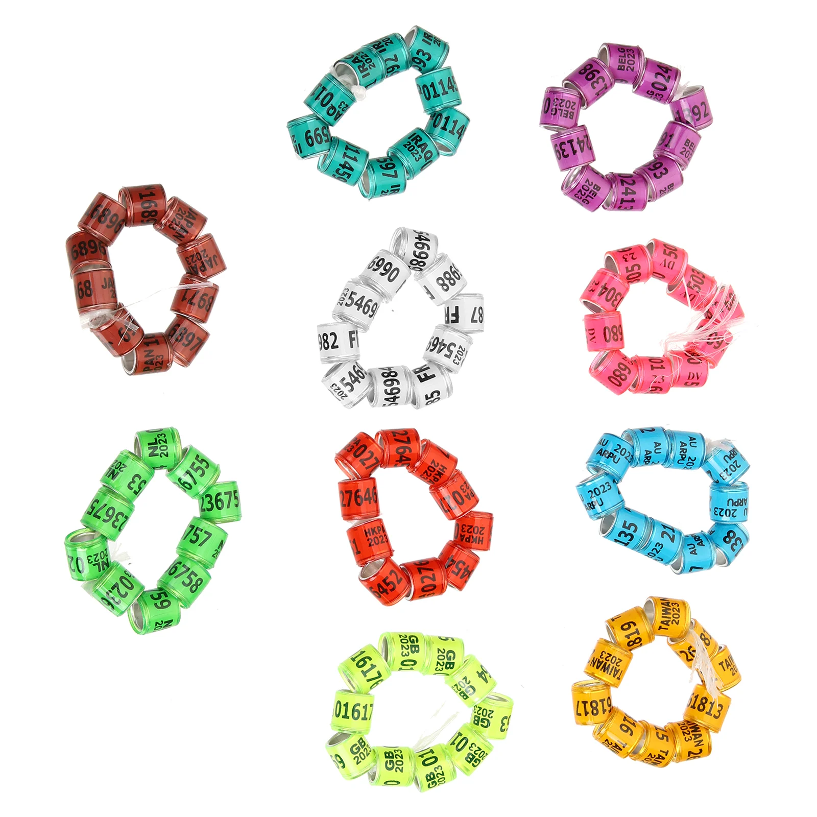 

100 Pcs Cockatiel Leg Ring Pigeon Foot Bands Poultry Leg Ring Pigeon Tag Band Duck Bands