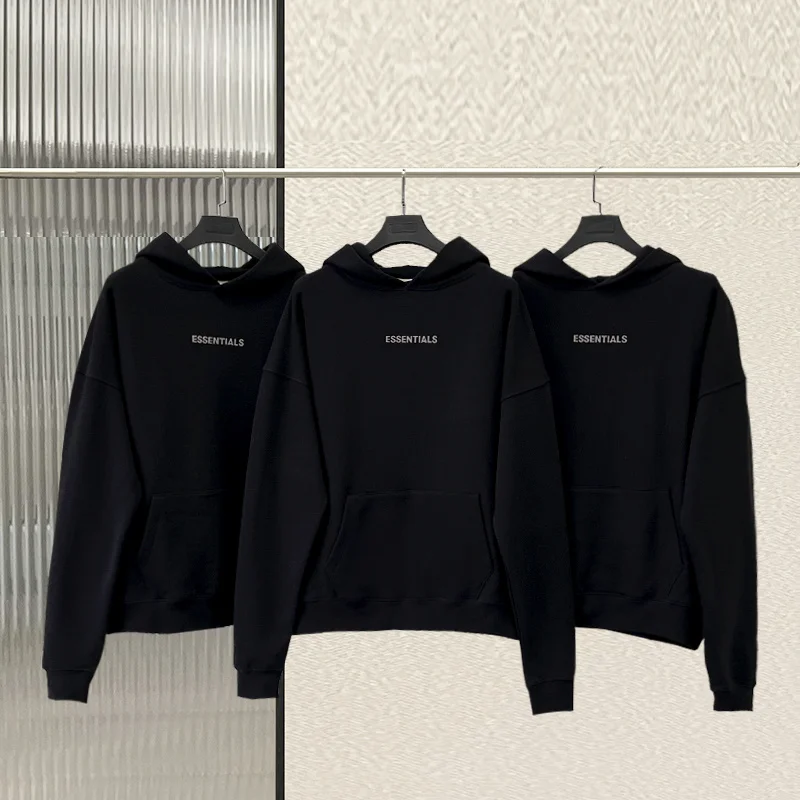 

Men Oversized New and Women Essentials Hoodie 1:1 Flocking Letters Sweatshirts Hip hop Streetwear Unisex100%Cotton Pullover