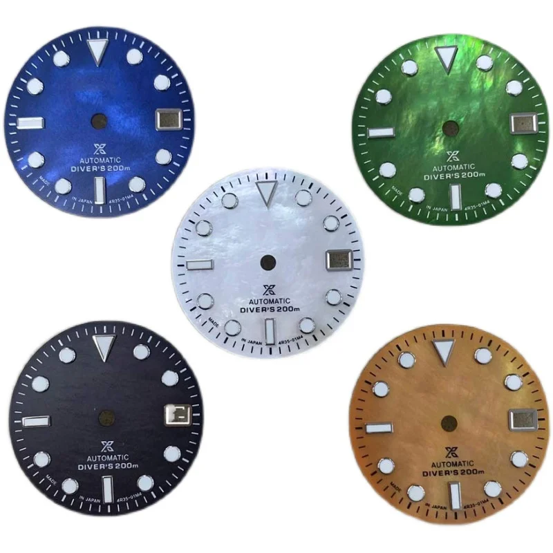 

Watch Accessories Real Shell Dial 29mm Green Luminous Suitable for Nh35 Movement