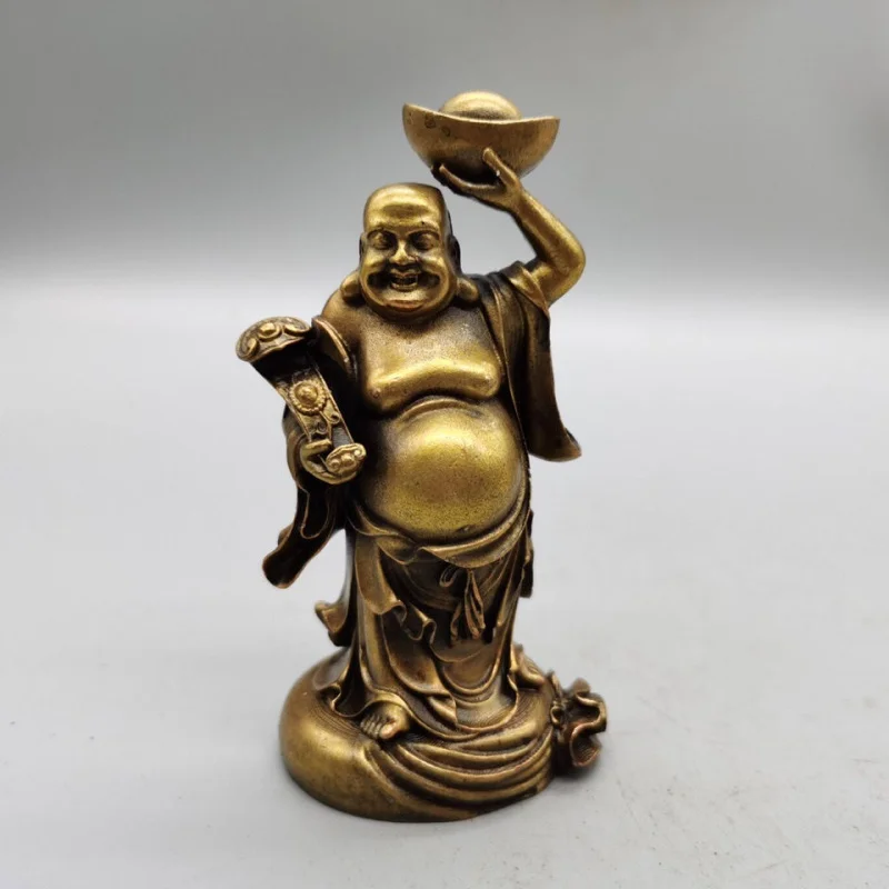 

Antique Ruyi Ingot Maitreya Decoration Solid Buddha Statue Hand-Held Ingot Buddha Small Ornaments Home Decorative Crafts