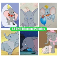 disney diy ab diamond painting dumbo elephant cartoon animal cross stitch full drill diamond embroidery mosaic home decor ll176