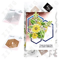 2022 new layering nested hexagons circles cutting dies hot foil diy scrapbooking greeting card paper decoration embossed molds