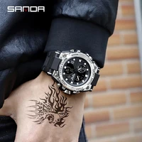 sanda 2022 sports military mens watches waterproof dual display quartz watch men wristwatch for male clock relogios masculino