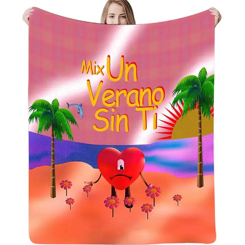 

Одеяло с рисунком на холсте плохой милый зайчик Un Verano Sin Ti фланелевое одеяло s Music альбом звезда теплое пледовое одеяло для постельного белья
