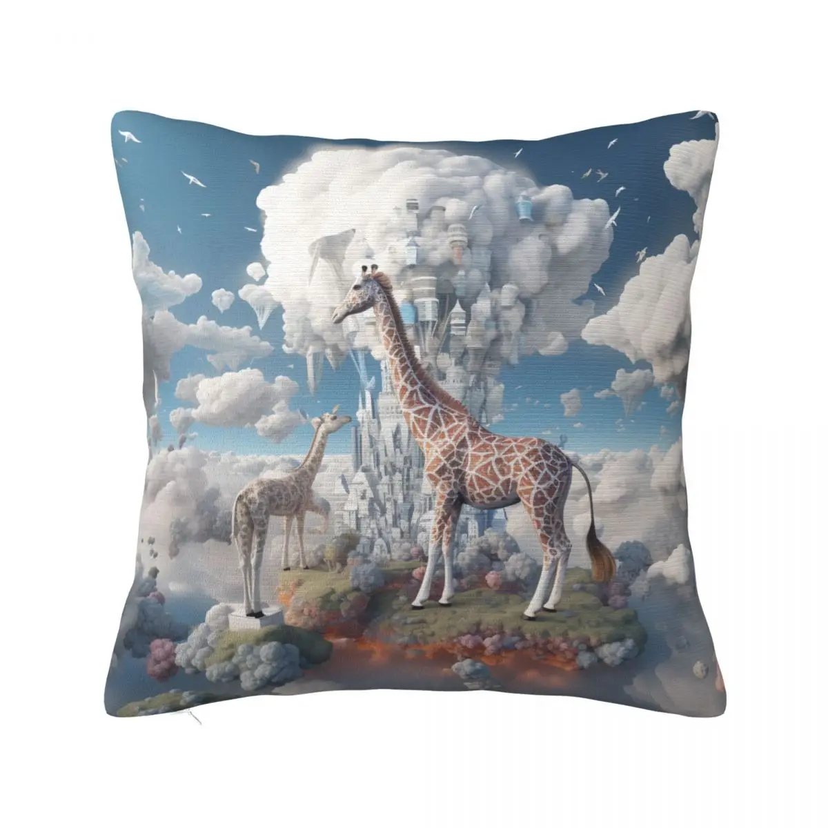 

Giraffe Pillow Case 3D Animal Cinematic Travel Zipper Pillowcase Summer Funny Polyester Cover