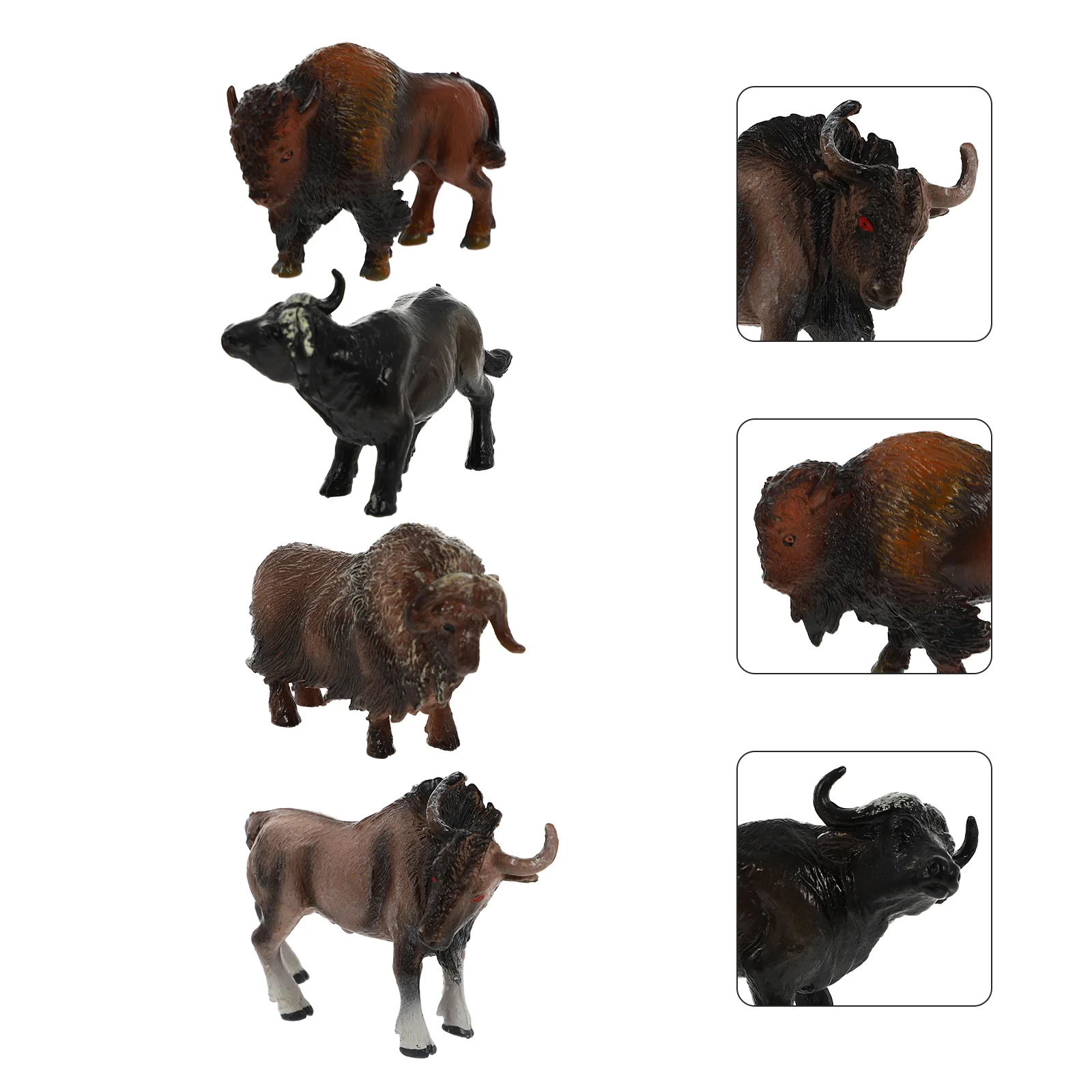 

4 Pcs Simulation Model Children Toy Cake Kit Toy Cow Children Cow Toys Plastic Children Cognition Toy Toddler Cake Toppers