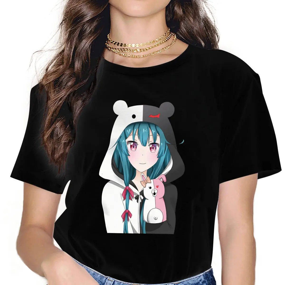 

Anime Kuma Kuma Kuma Bear Bear Puppets Tshirt Graphic Women Tops Vintage Alternative Fibre Harajuku Polyester T Shirt