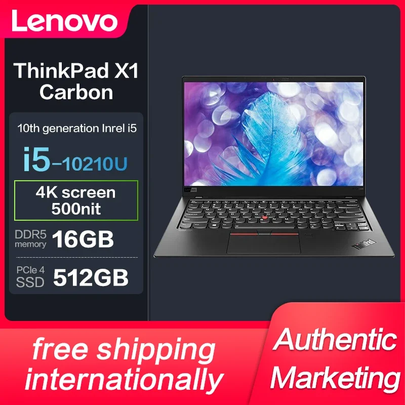 

New Lenovo ThinkPad X1 Carbon Laptop Intel I5-10210U I7-10710U 512GB/1TB 14inch Slim Notebook Windows Global Edition