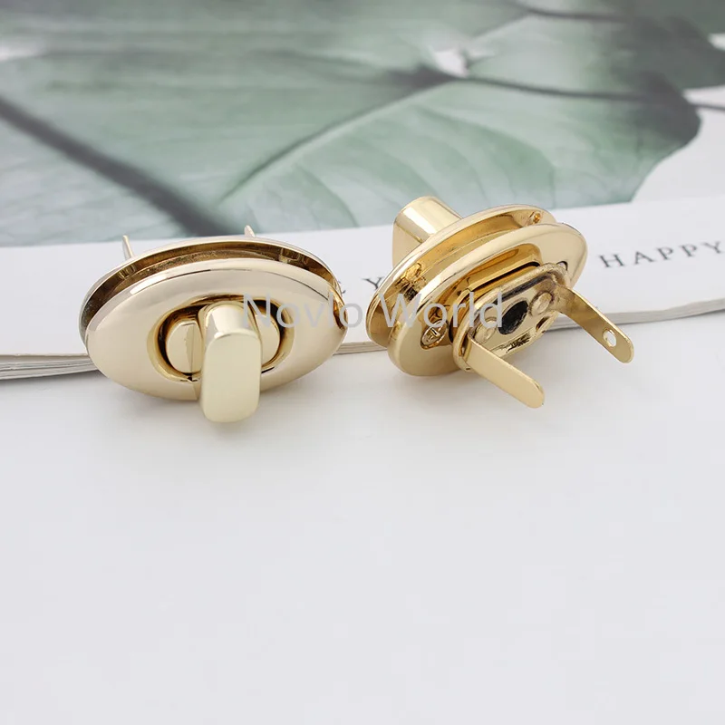 10-30 pieces 5 colors 34X20mm Regular Oval shape Twist lock for Handbag Turn lock DIY Leather Woman Bag Accessories