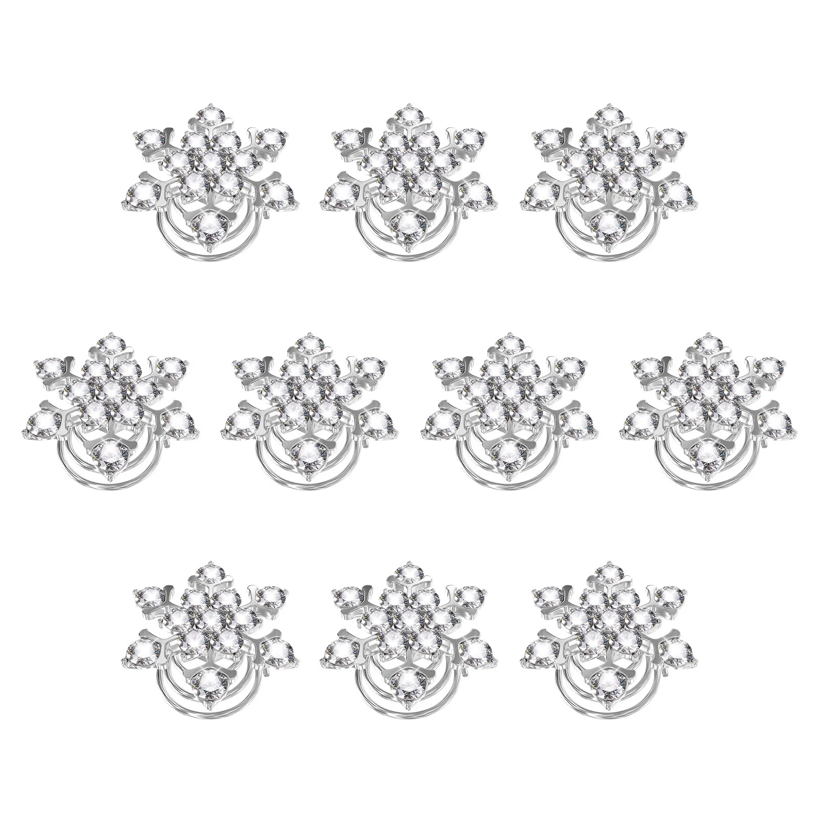 

10 Pcs Snowflake Spiral Hair Pin Holiday Accessories Bridal Pieces Wedding Clips Women Christmas Headpiece Hair accessories