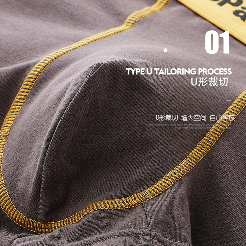 4pcs Men Underwear Boxers Cotton Man Panties Breathable Solid Boxershorts Male Mid Waist Underpants Trend Man Shorts Homme