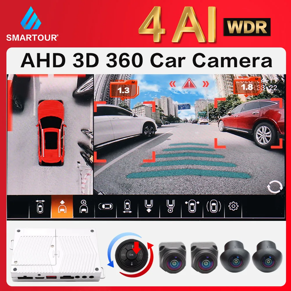 

Car 360 Degree Bird View Image System 4 Side AI 3D Surround View Driving Recorder 4K AHD 1080p Car Rear Front Side Camera