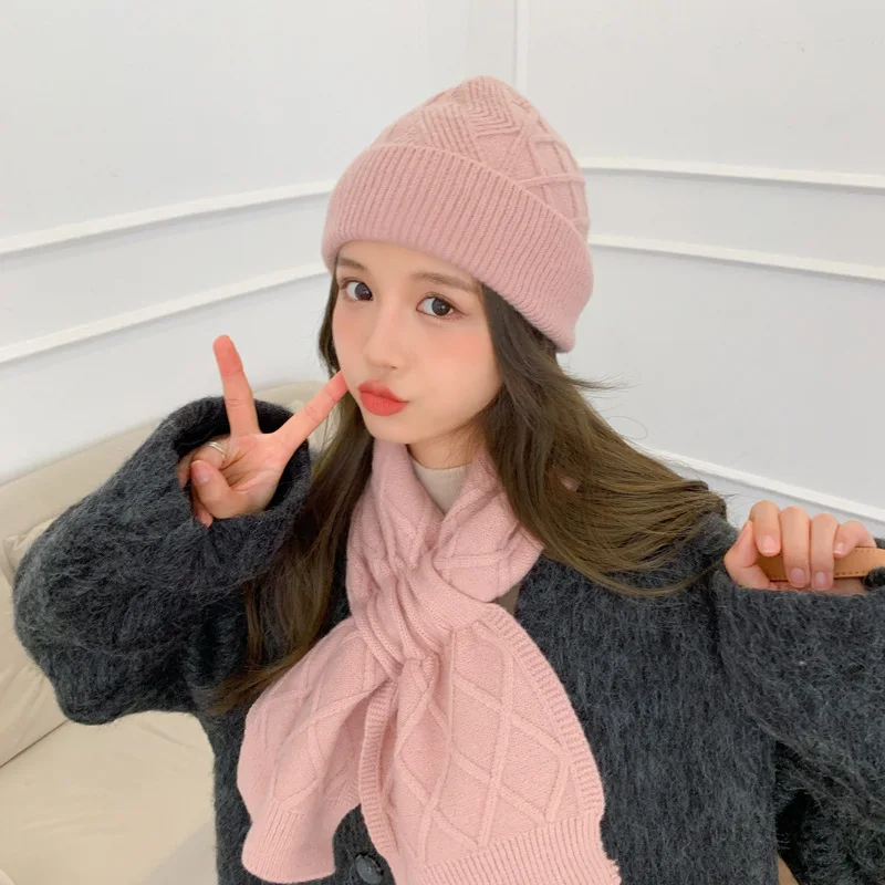 

Новинка 2022, корейский вязаный шерстяной шарф для женщин на осень и зиму