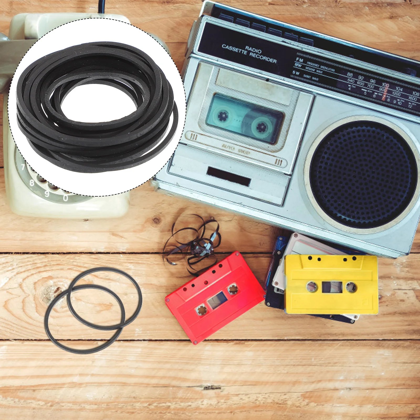 

20pcs Cassette Recorder Rubber Belt Video Machine Repair Belt Replacement