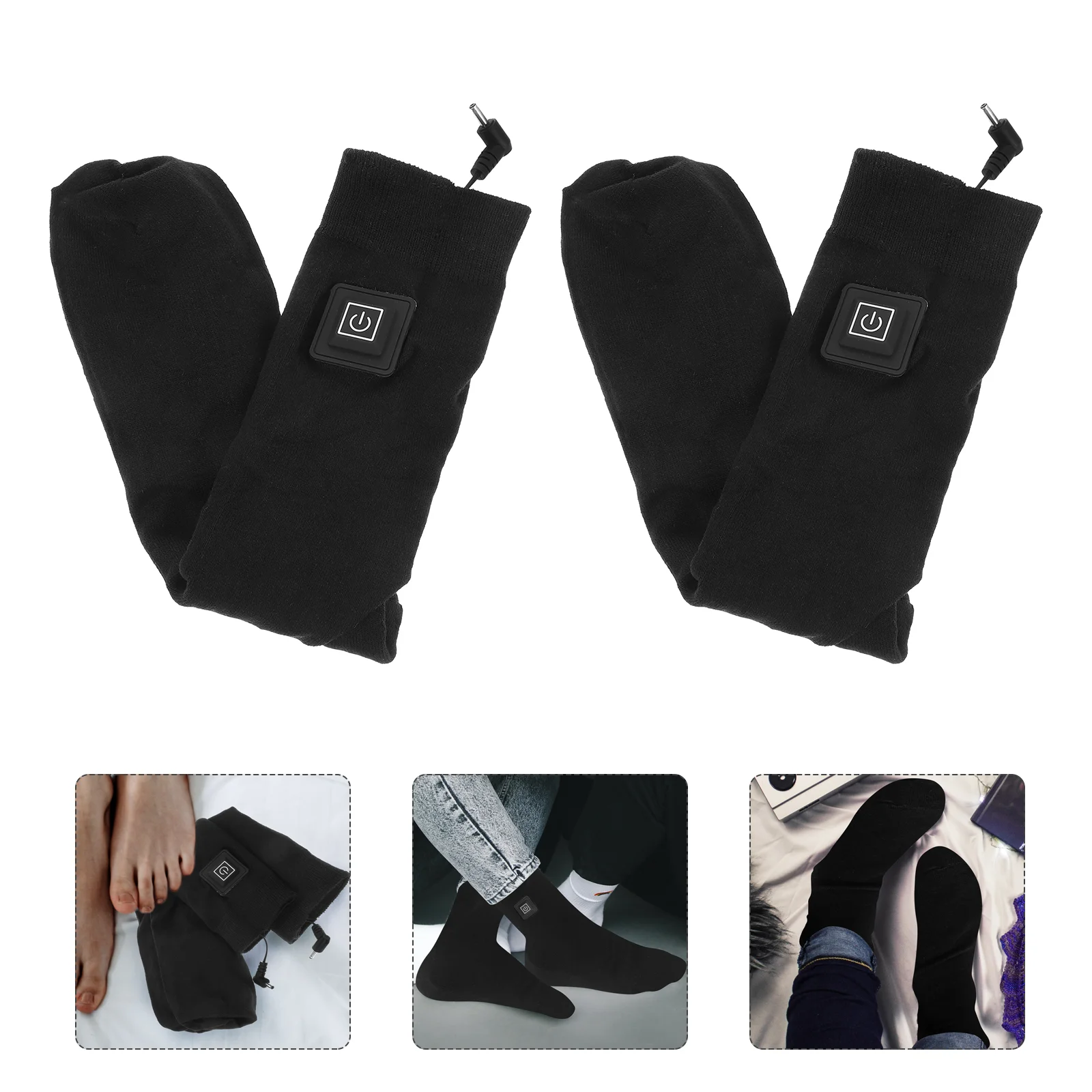 

1 Pair of Practical Electric Heating Socks Cotton Socks for Cold Prevention