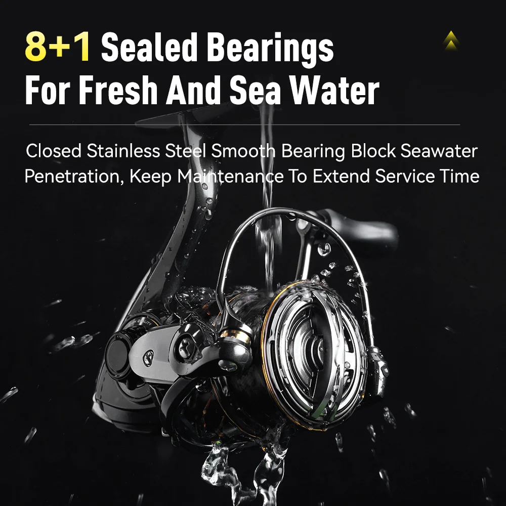 Фото Катушка для спиннинга KINGDOM Micro Fly Reel Pro 800 1000 2000 2500 3000, 8+1BB, передаточное число 5.2:1 6.2:1, ультралегкая рыболовная катушка №5