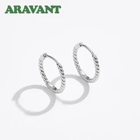 925 silver 14mm twisted hoop earring for women fashion wedding jewelry
