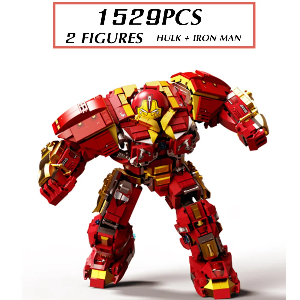 

Marvel Avengers MK44 Hulkbuster Mecha Armor Heroes Iron Man Helmet Hulk Figures Building Block Bricks Boy Kid Gift Toy