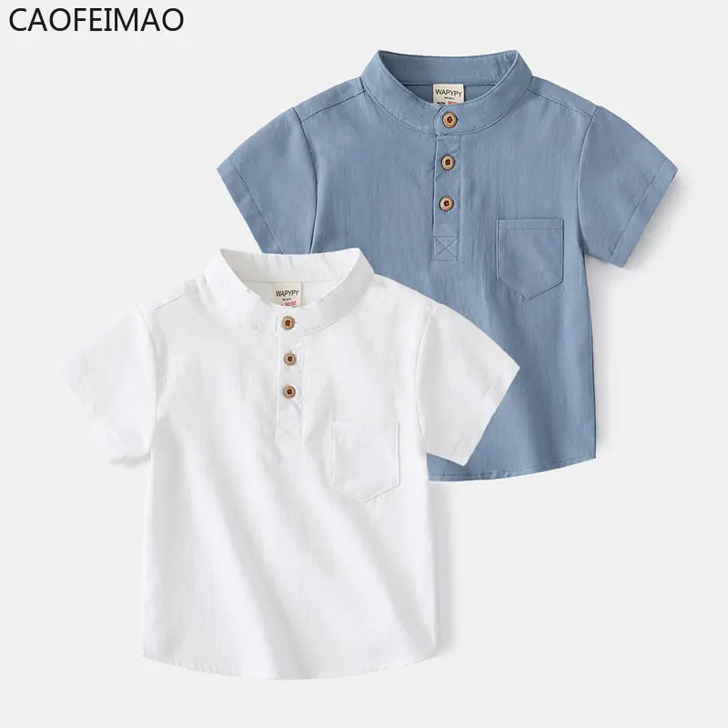 

Caofeimao Mandarin Boys Summer Tshirts Fashion Toddler Tees Baby Shirts Cotton Kids Children's Clothes Kids Clothes Boys