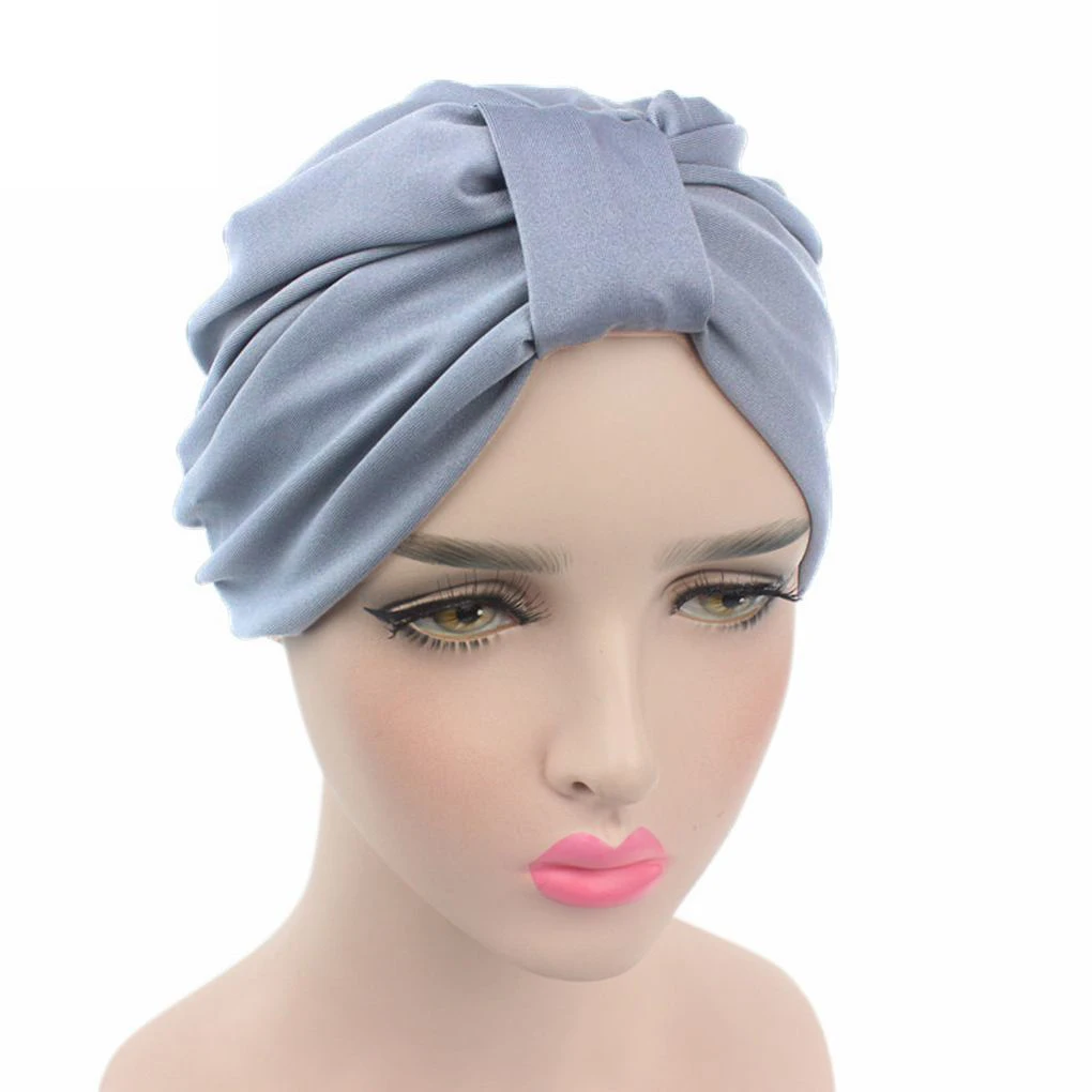 

Женская однотонная накидка для волос, индийские шапки-тюрбан, шапки из модала