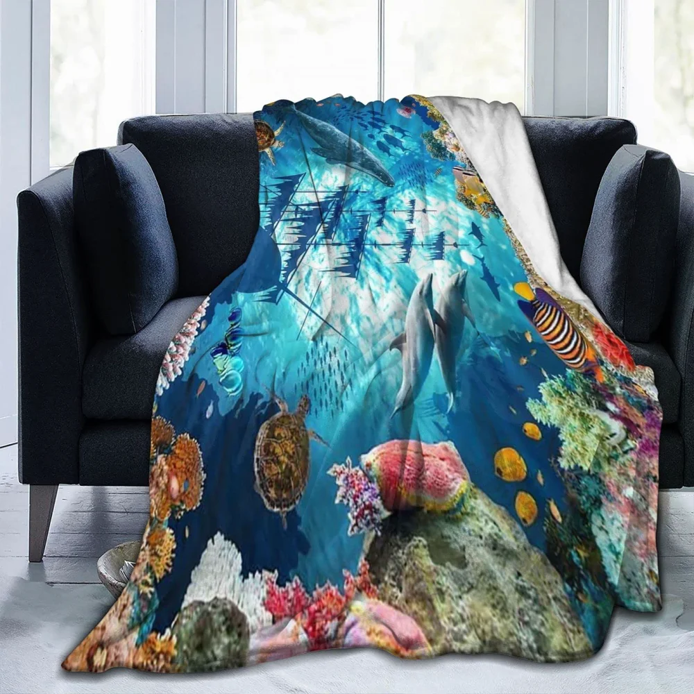 

Dolphin Warm Cozy Blankets Fantasy Dolphin Flannel Blanket Adorable Soft Large Dolphin for Girls Teens Adults Gifts Cute