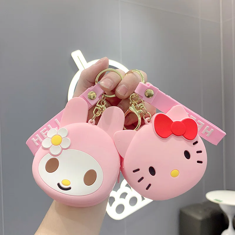

Sanrioed Kawaii Anime Cartoon series HelloKitty My melody Creative cute girl keychain storage bag jewelry backpack pendant gift