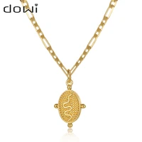 dowi fashion ins style hip hop necklace sweater clavicle chain necklace for women men couple gold color plated jewelry gifts