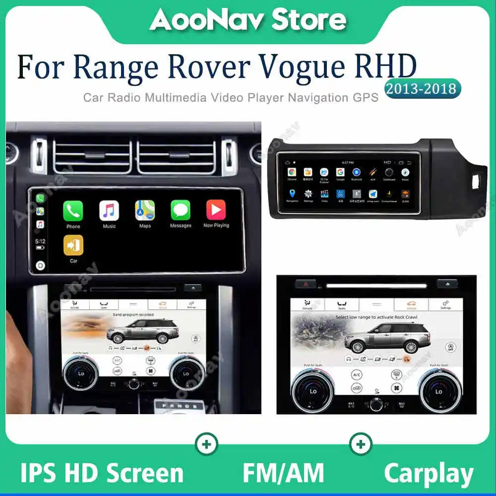 

12.3 Inch Android Screen Car Radio For Range Rover Vogue 2013 2014-2017 RHD Multimedia Head Unit Dual System GPS Tap Reorder