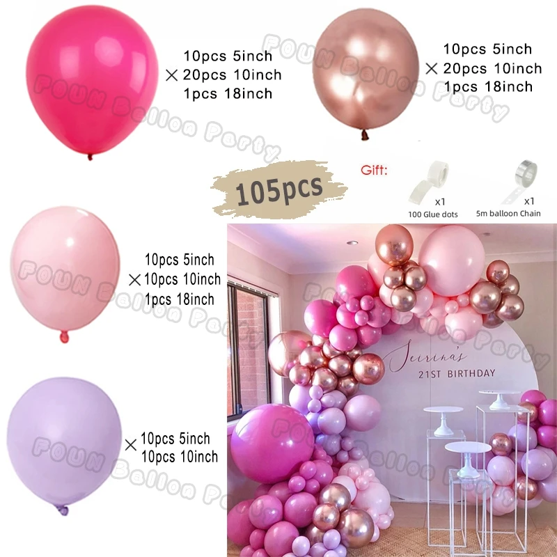 

Розовая гирлянда из фольги Globos 90 шт