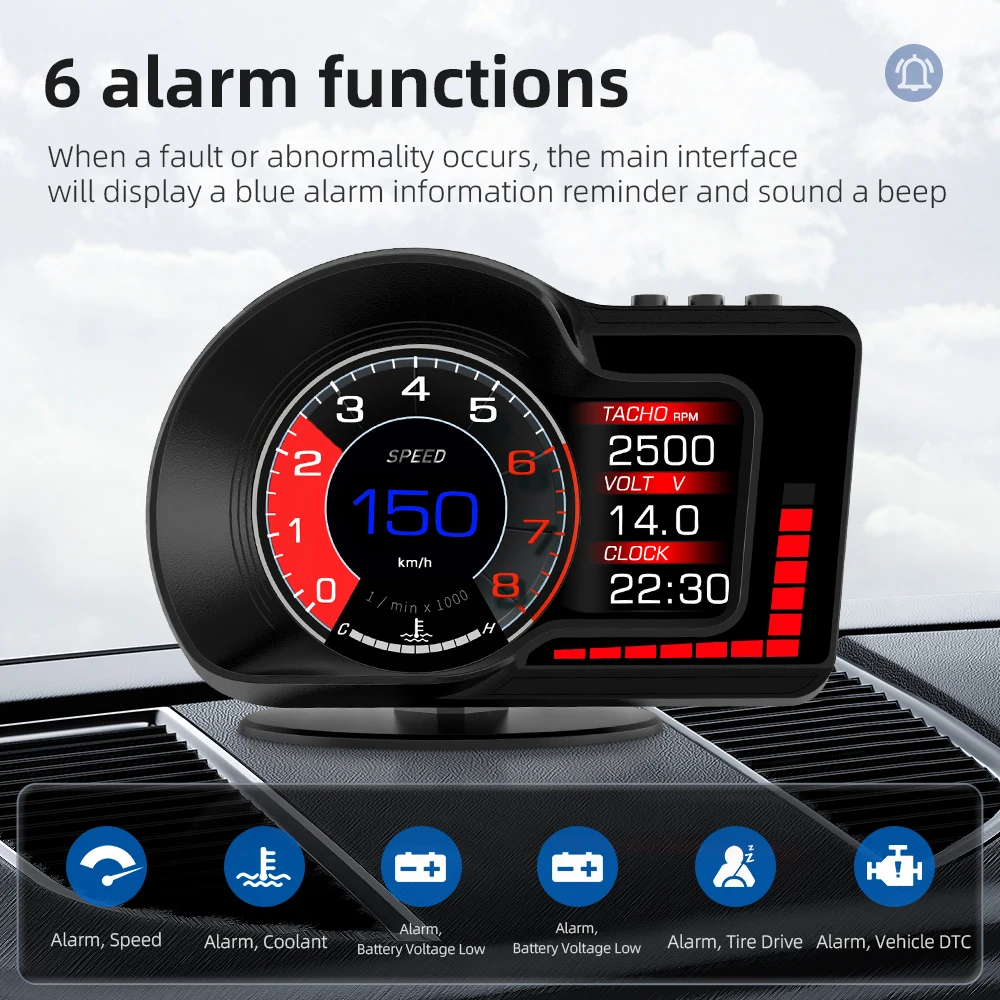 OBDHUD OBD2 EOBD Автомобильный бортовой компьютер с ЖК-дисплеем умный измеритель скорости пробега автомобильные электронные аксессуары дисплей (art.: 3920befe2cab4) - 3920befe2cab4