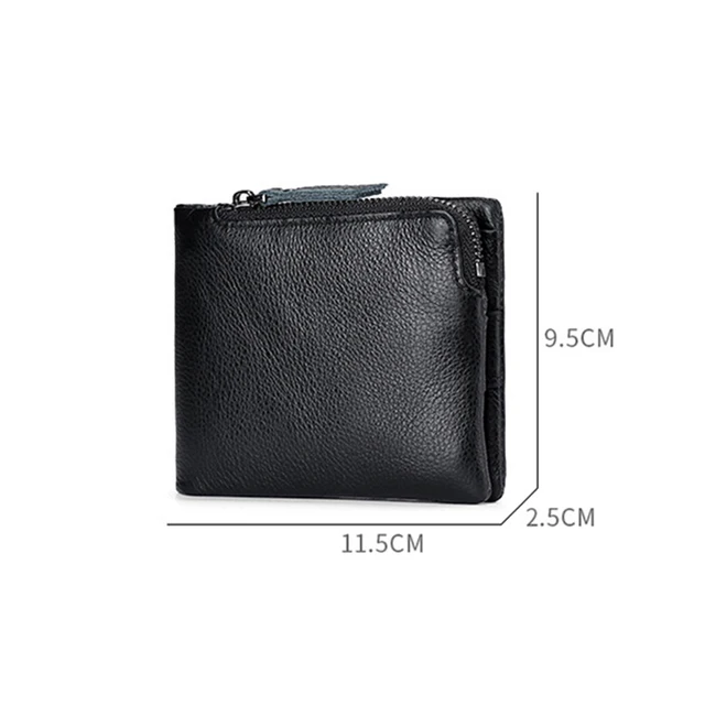 RFID Genuine Leather Wallet for Men and Women Card Holder Zipper Coin Purse Credit Card Holder Money Bag Wallets 6