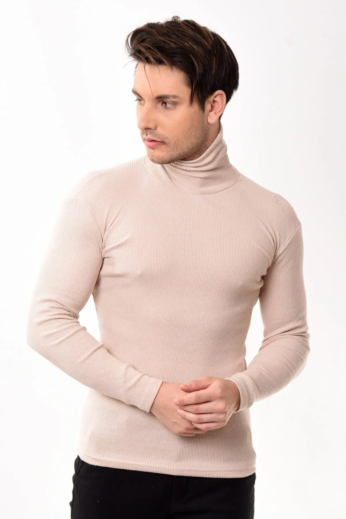 

Men's Fisherman collar Turtle Slim Fit Sweater Sweater Beige Traffic Sweater Sweater Sweater Pullover Sweatshirt 177403931