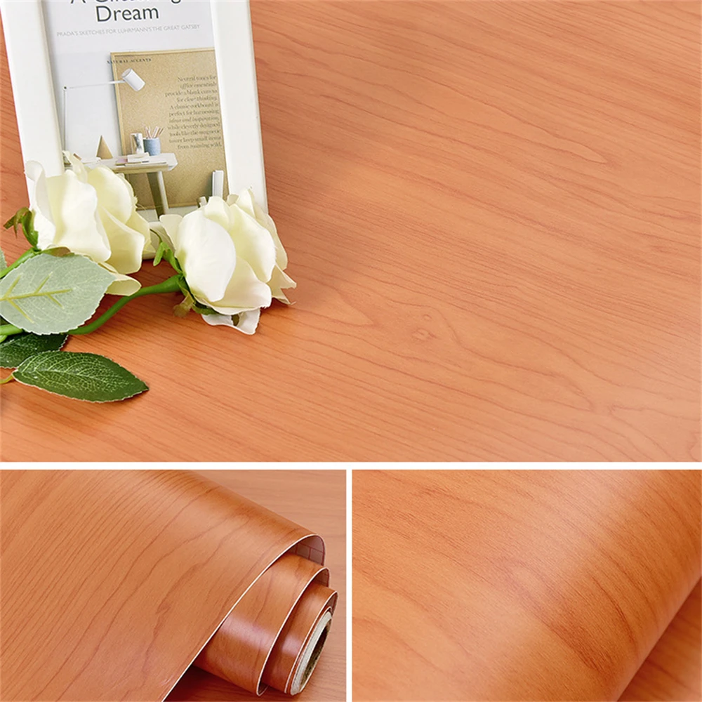 

Wallpapers Film Imitation Wood Wall Sticker Self Adhesive Home Room Decor Accessories Wall Paper Kitchen Bathroom Stickers