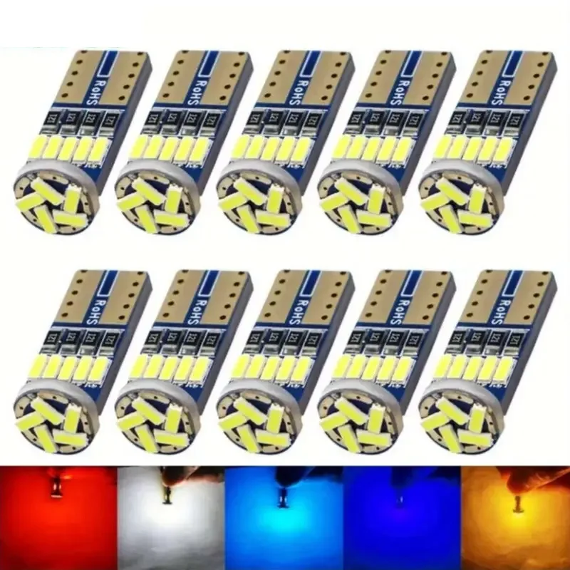 Фото Скидка! 50 шт. T10 15SMD 4014 LED-чипы W5W 194 для автомобиля: боковые, габаритные, для чтения, задние фонари, лампы-клинья, белые, 12В постоянного тока №1