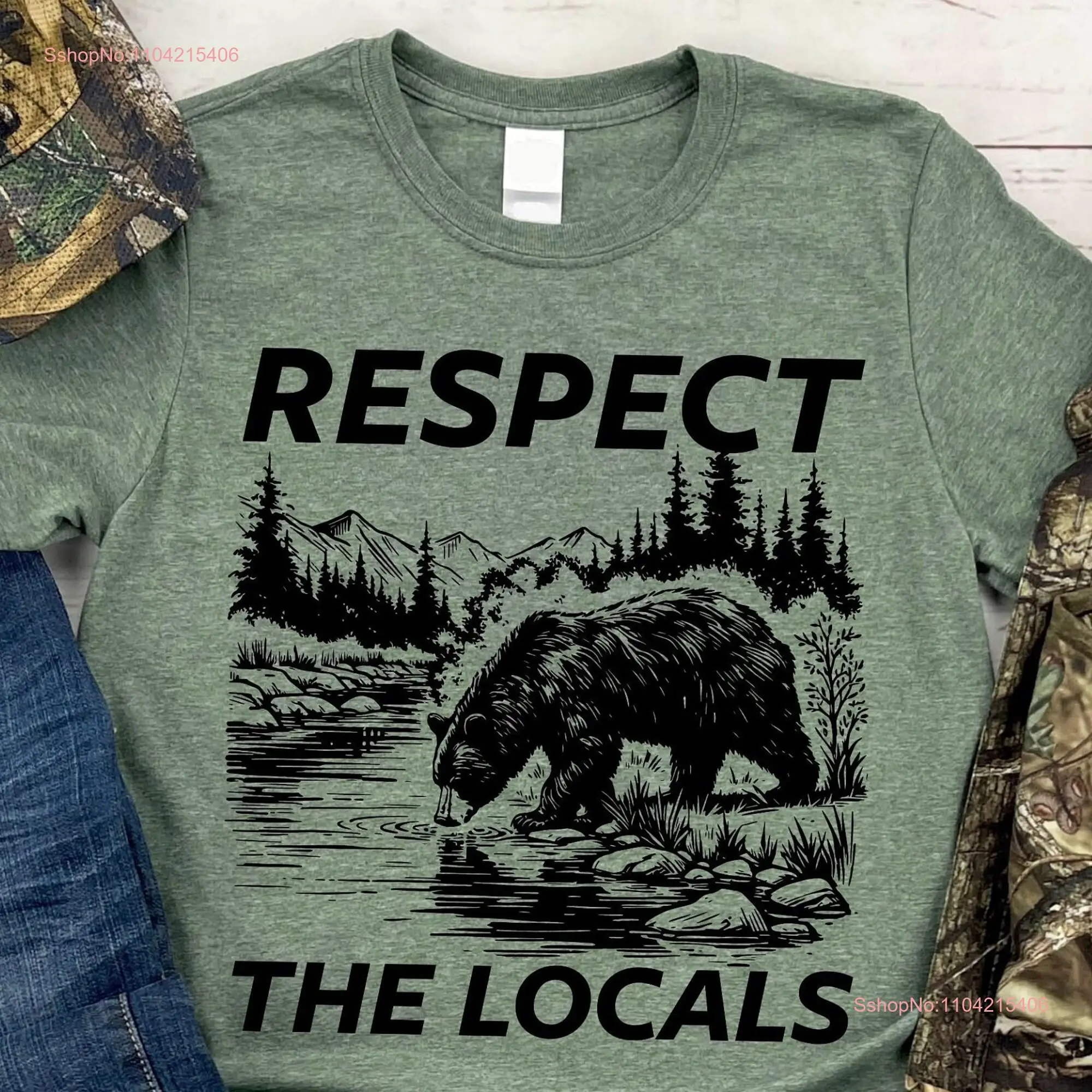 Футболка Поважайте локалы с лесными животными дикой природой винтажная футболка