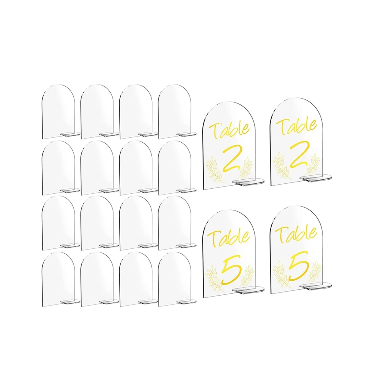 

20 Packs 6X4 Inch Blank Acrylic Numbers Signs with Stand Wedding Reception Sign Diy Arch Acrylic Stand Signs