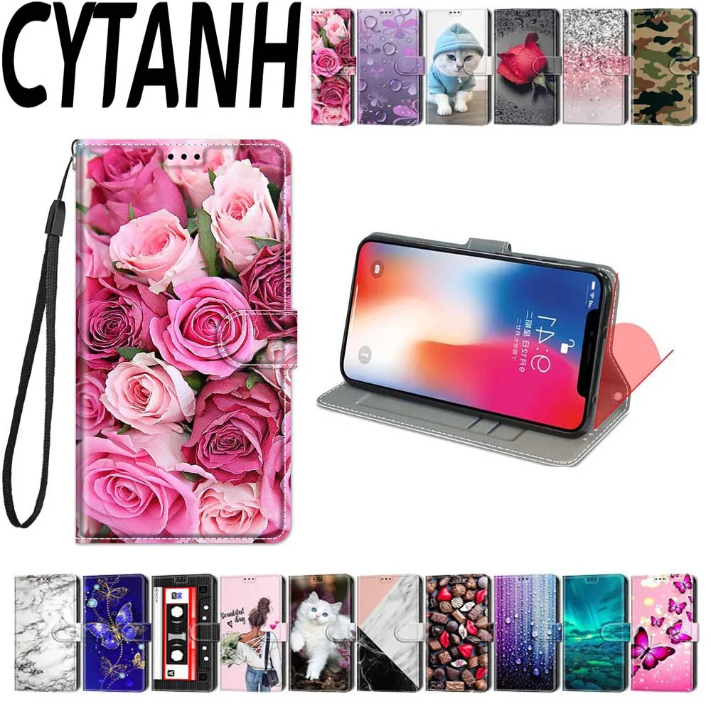 

Flip Case For Huawei Honor Mate 9 9i 10 Y6 8A 8X Play Lite Smart Painted Wallet Holder Phone Cover Card Pocket Magnetic