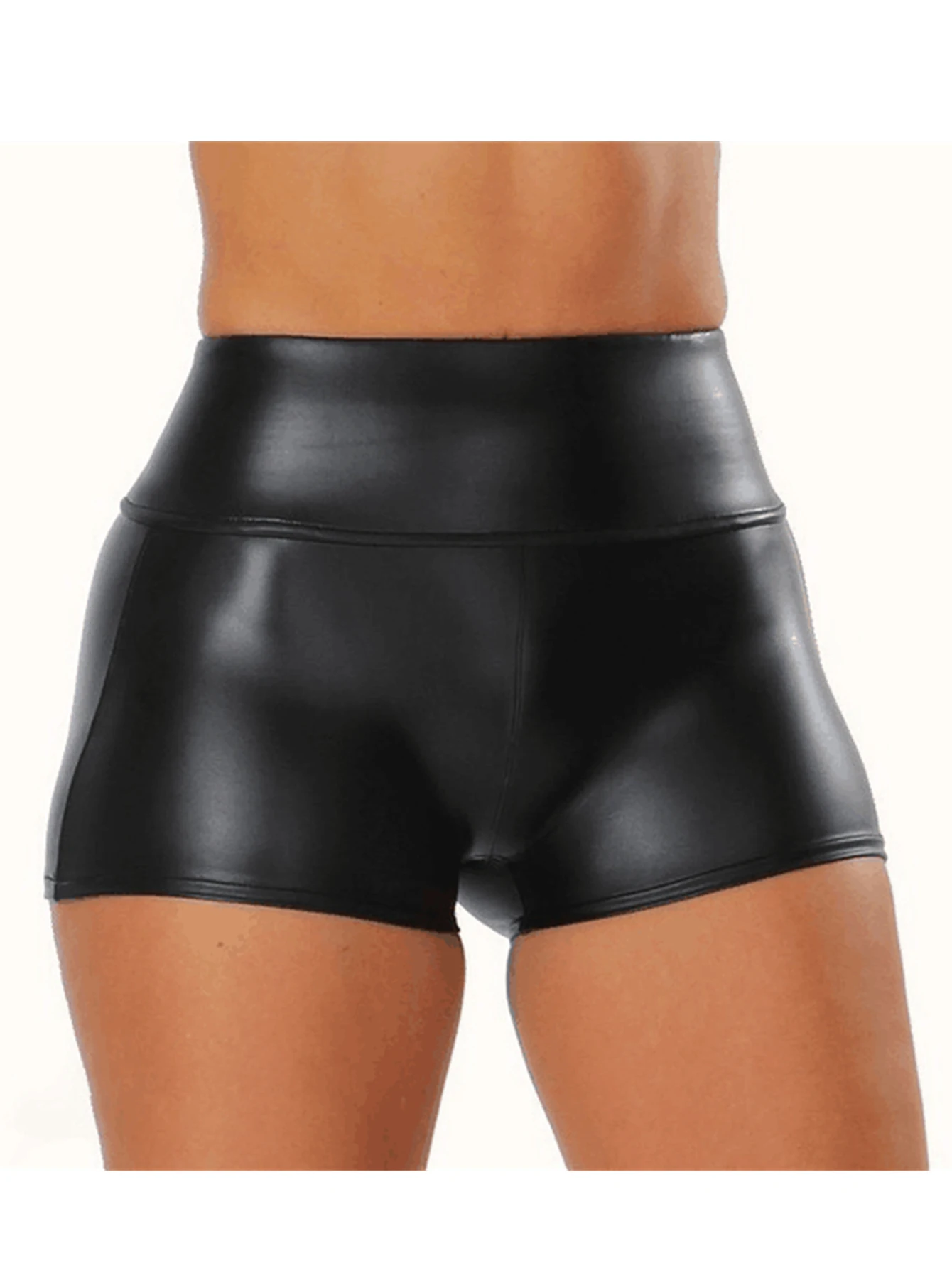 Сексуальные черные модные летние кожаные шорты женская одежда короткие из