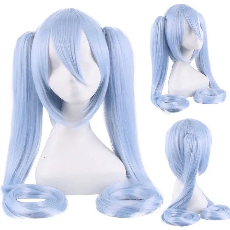 Парик для косплея Vocaloid Miku Длинные Зеленые искусственные волосы с 2 клипсами