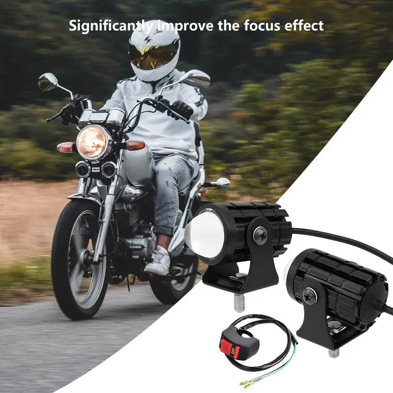 

Противотуманные фары для мотоцикла, 12-80 в, водонепроницаемые Проекционные фонари, прожектор Aux, двухцветная фара для вождения велосипеда