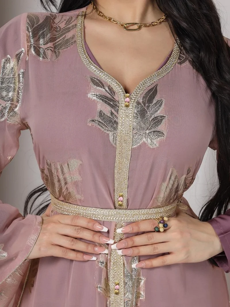 Arab Morocco Muslim Dress Abaya Women Ramadan Chiffon Abayas Dubai Turkey Islam Kaftan Longue Musulmane Vestidos Largos 2022
