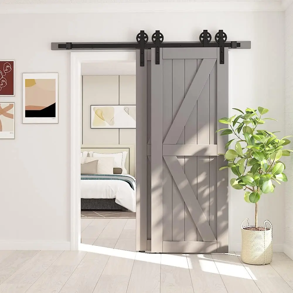 YOUTHUA отводной раздвижной деревянный дверной сарай набор оборудования с большой