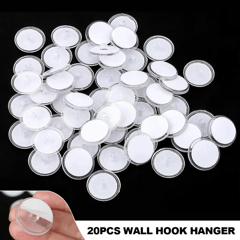 

20pcs Ceiling Strong Traceless Small Disc Hook Transparent 3cm Suction Hook Home Storage Decorative Poster Hanging