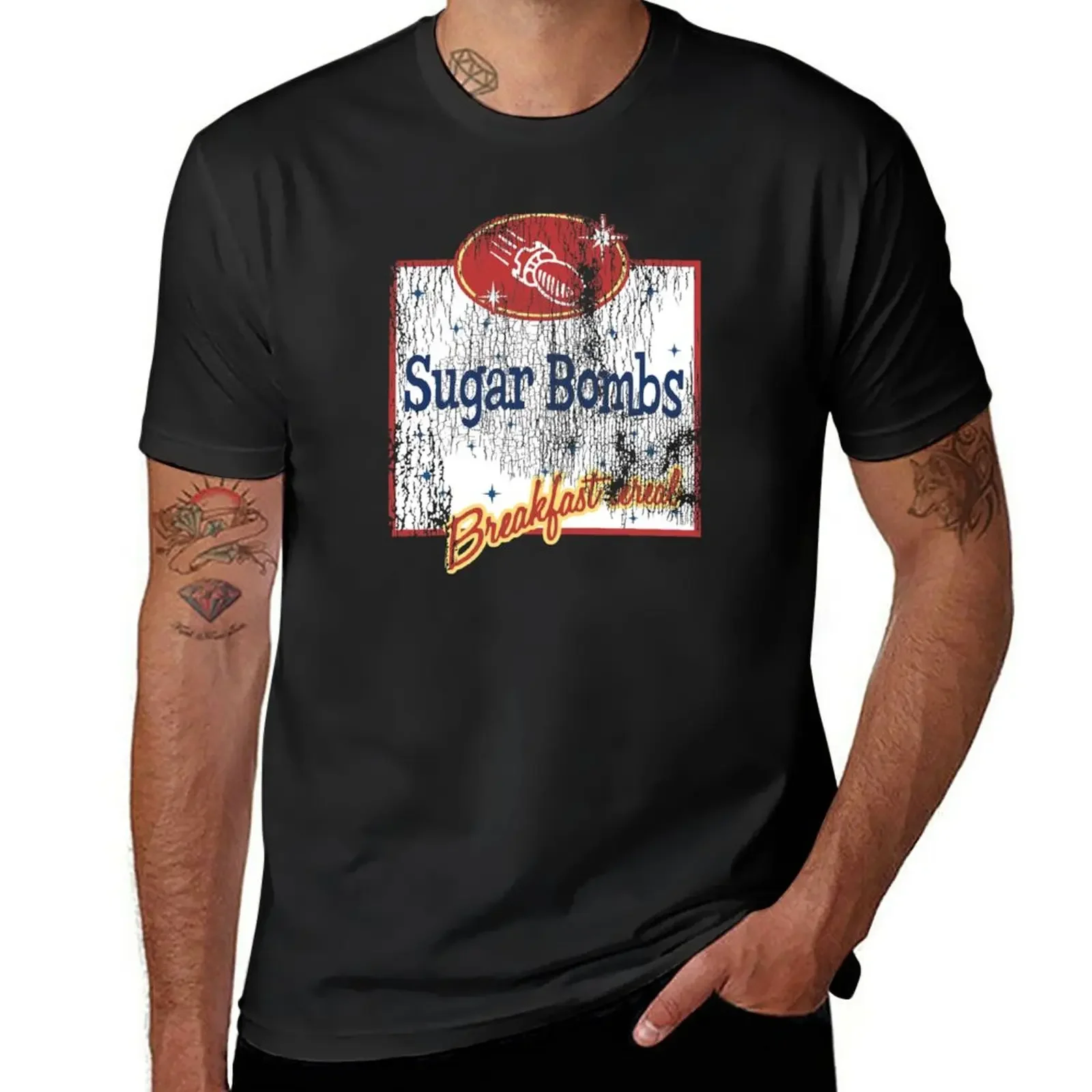 Изношенная футболка с логотипом сахарные бомбы (полная) Винтажная летняя одежда