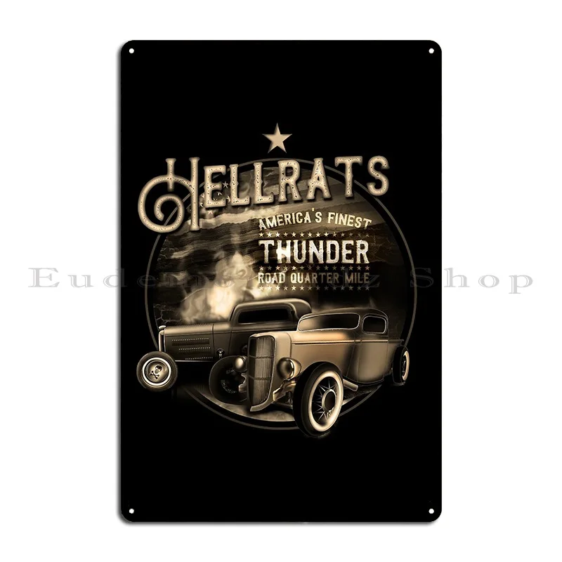 Хеллкрыс крыса Род гром дорога металлический налет Плакат Украшение таблички