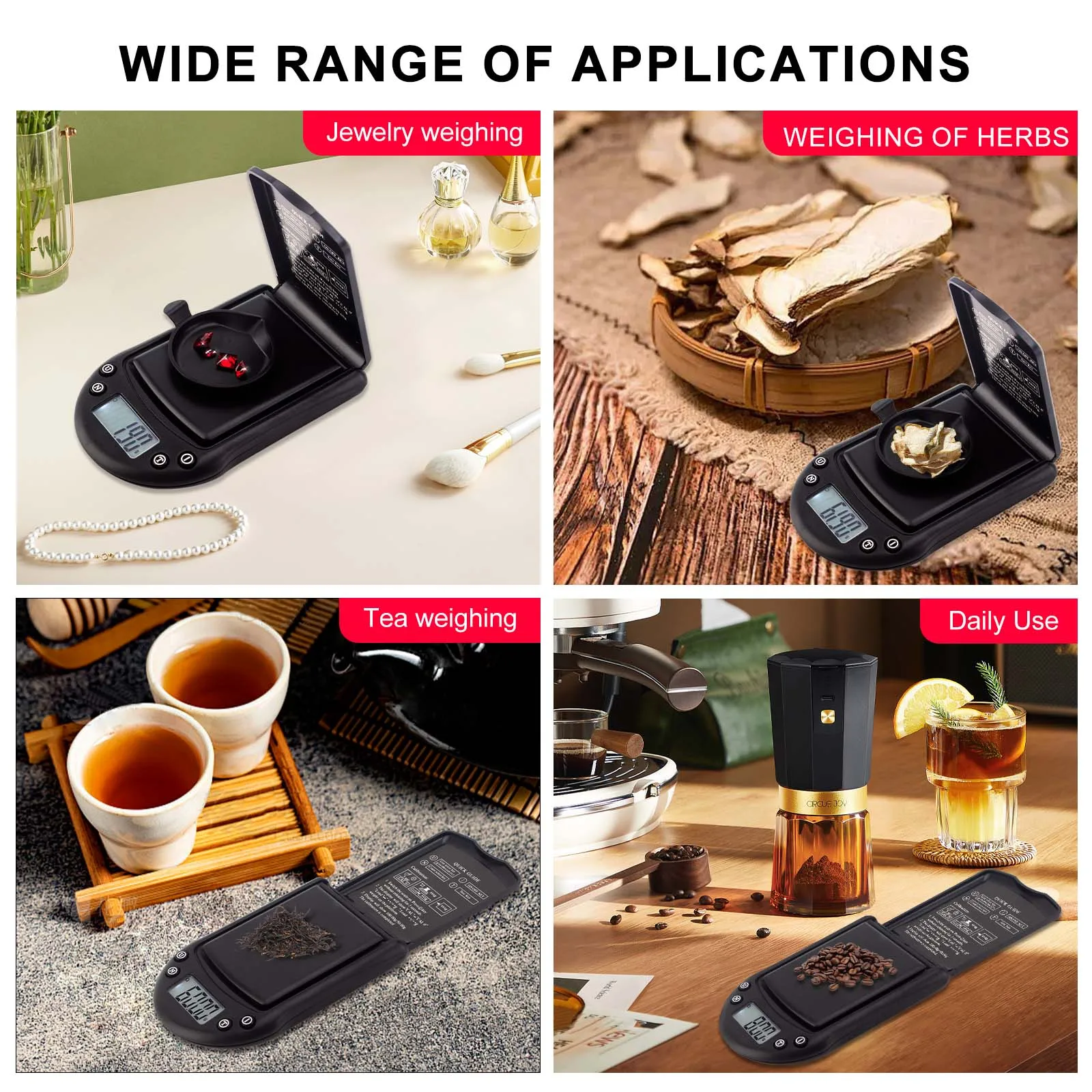 Пальмовые весы HXY брендовые PS-500g-0.01g точный диапазон измерения до 500 г