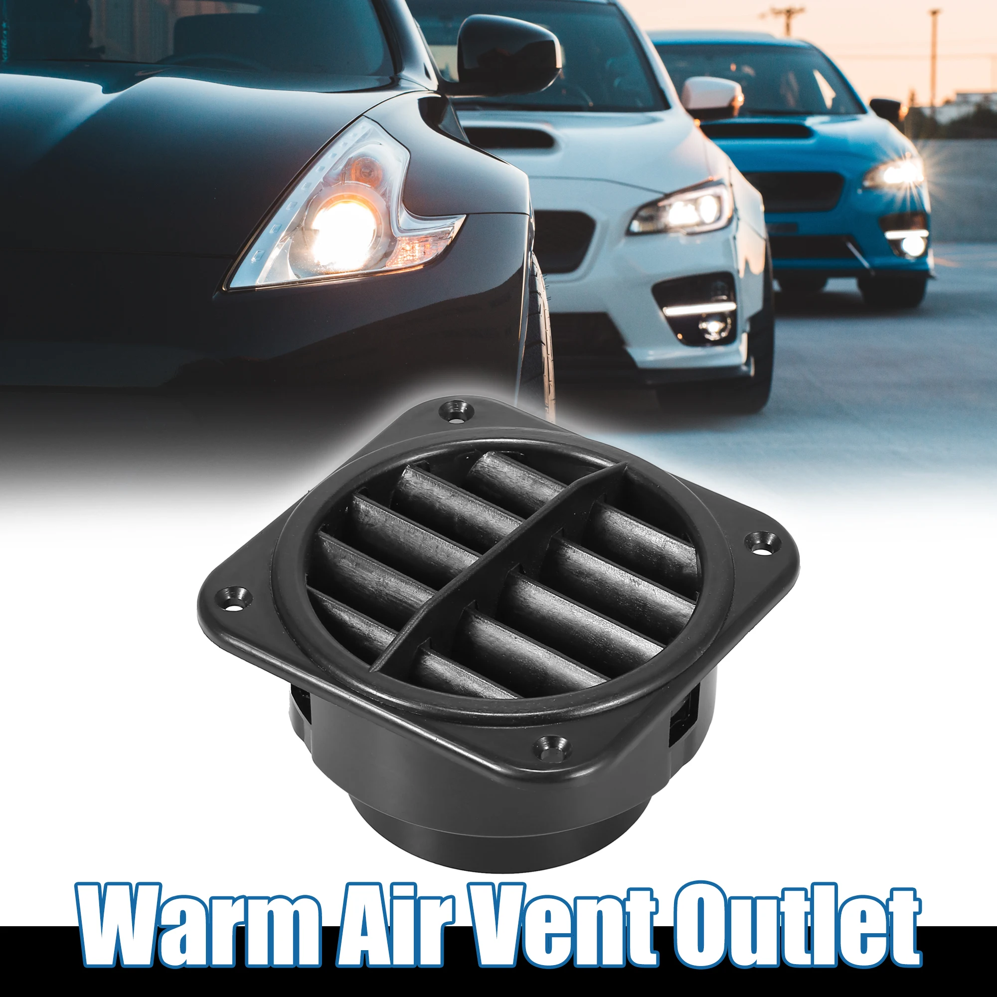 

X Autohaux 75mm Car Ducting Warm Air Vent Deflector Outlet Heater Air Conditioning Louvered for Auto Square Type