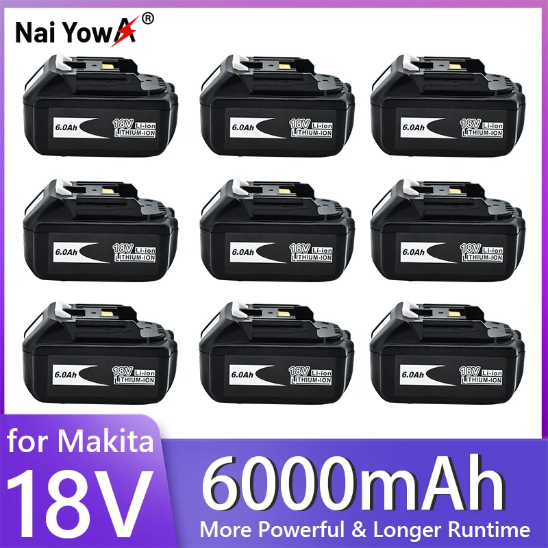 Neue для 18 в Makita Akku 6000 мАч aufladnaked Power Werkzeuge аккумулятор с тонким литий-ионным эргономиком LXT BL1860B BL1860 BL1850